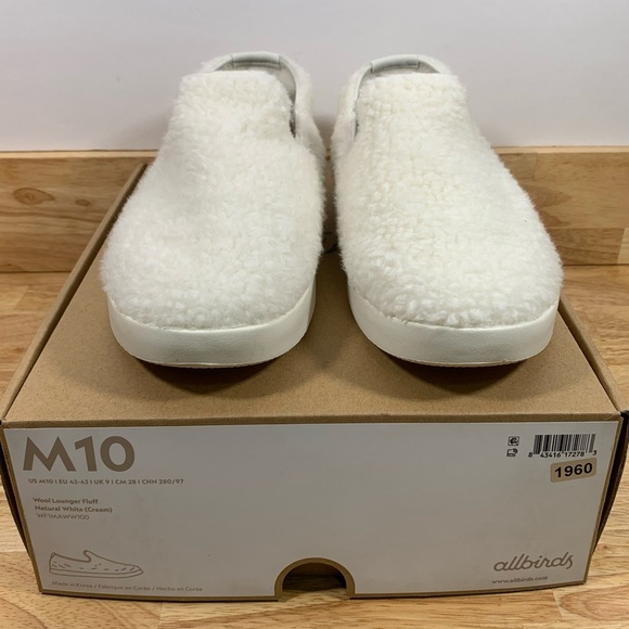 NEW Wool Lounger Fluff Mens 10 Natural White Cream‎ Merino Wool main image 7
